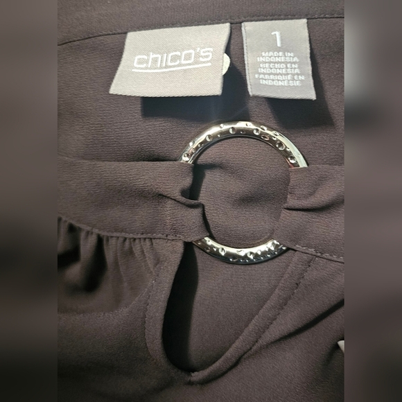 Chico's Brown 3/4 Sleeve Blouse Size M/8 - Picture 2 of 5